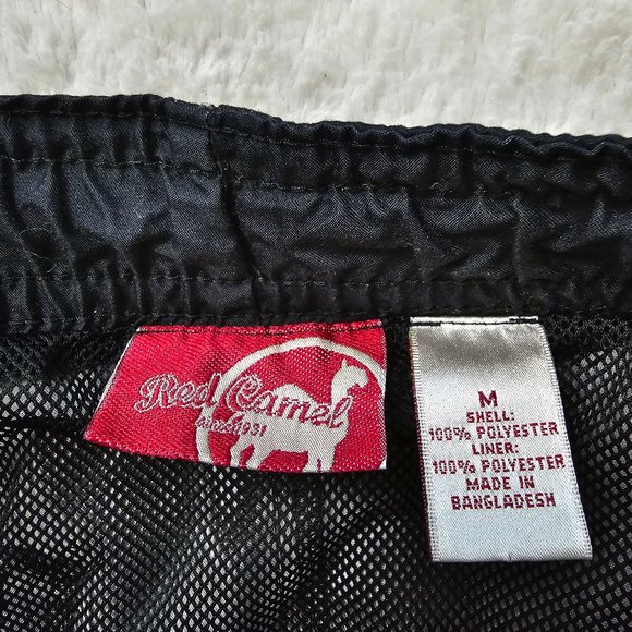 Red Camel Black and Red Plaid Hawaiian Print Lined Swim Trunks M - Picture 6 of 8